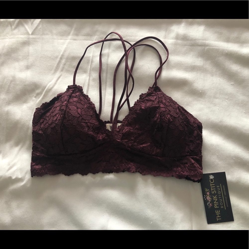 Maroon strappy bralette